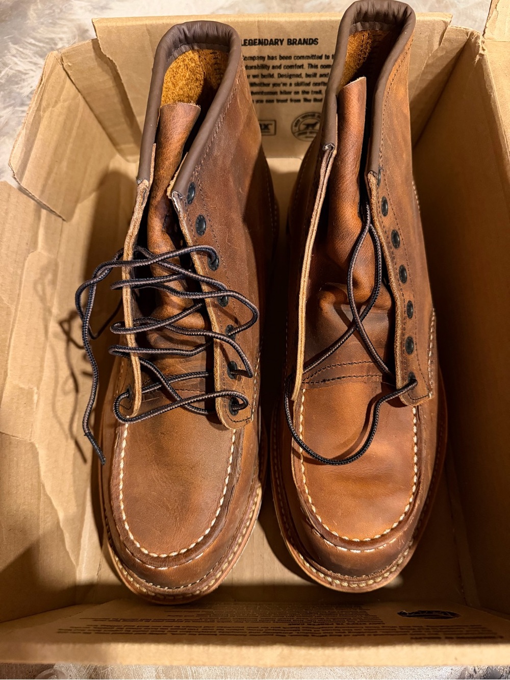 Red Wing Shoes Brown Leather Moc Toe Boots